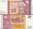 *10 Somoni Tadžikistan 2013, P24 UNC