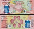 *2000 dolárov Guyana 2022, P42 UNC pamätná, polymer