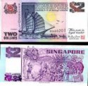 *2 singapurské doláre Singapúr 1992, P28 UNC