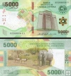 *5000 frankov Central African States 2020, P703a UNC