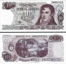 *10 Pesos Argentína 1970-73, P289 UNC