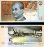 *5 estónskych korún Estónsko 1994, P76a UNC