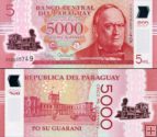 *5000 Guaranies Paraguaj 2011-18 P234 UNC