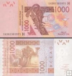 *1000 Frankov Niger (WAS) 2003 (2014), P615Hn UNC