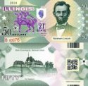 *USA 50 Dollars 2015 21. štát - Illinois polymer