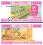 *2000 Frankov Čad (Central African States) 2002, P608Ce UNC