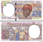 *5000 Frankov Gabon (Central African States) 2000, P404L UNC