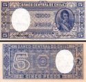 *5 Pesos Čile 1958, P119 UNC