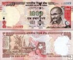 *1000 Rupií India 2013-16, P107 UNC