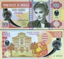 *MONACO 100 Francs 2019 Grace Kelly UNC Gábriš polymer