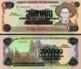 *200 000 Cordobas Nikaragua 1985, P162 UNC *200 000 Cordobas Nikaragua 1985, P162 UNC