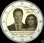 2 Euro Luxemburgsko 2015, 15. výročie nástupu Henriho na trón