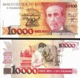 *10 Cruzados Novos Brazília 1989, pretlač P218 UNC