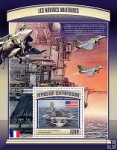 Stredoafrická republika Miniatúrny hárok 2017 MNH Vojenské lode