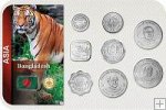 Sada 8 ks mincí Bangladéš 1 Poisha - 5 Taka 1974 - 2013 blister