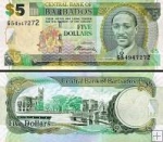 *5 barbadoských dolárov Barbados 2007, P67b UNC
