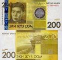*200 Som Kirgizsko 2016-17, P27b UNC