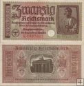 *20 Reichsmark Nemecko - okupované územia 1939 F