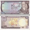 *50 Pesos Oro Kolumbia 1974, P414 UNC