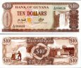 *10 Dolárov Guyana 1966-92, P23 UNC
