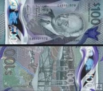 *100 dolárov Barbados 2022 P85 polymer UNC