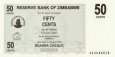 *50 centů Zimbabwe 2006 P36 UNC, Bearer Cheque *50 centů Zimbabwe 2006 P36 UNC, Bearer Cheque