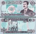 *10 Dinárov Irak 1992, Husajn P81 UNC