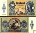 *20 Pengő Maďarsko 1941, P109 UNC