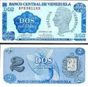 *2 Bolívares Venezuela 1989, P69 UNC