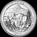 *25 Centov USA 2011P Glacier America the Beautiful Quarter