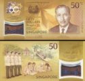 *50 Dolárov Singapúr 2017 polymer, P62 UNC pamätná