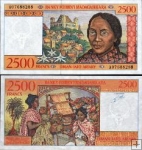 *2500 frankov Madagaskar 1998, P81 UNC