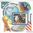 Známky Tanzánia 1994 Ms vo futbale hárček MNH Známky Tanzánia 1994 Ms vo futbale hárček MNH