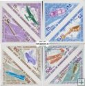 *Známky Aden Qu aiti State 1967 Lietadlá a rakety, MNH