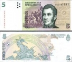 *5 Pesos Argentína 2003, P353 UNC