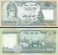 *100 Rupií Nepál 1981-2001, P34 UNC