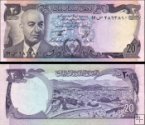 *20 Afghanis Afghanistan 1975-77 P48 UNC