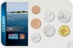 Sada 7 ks mincí Fidži 1 cent - 1 dolár 1990 - 2009 v blistri UNC