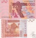 *1000 Frankov Západná Afrika - Togo 2019, P815Ts UNC