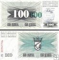 *100 000 Dinárov Bosna a Herzegovina 1993, P56a UNC