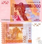 *1000 Frankov Pobrežie Slonoviny 2003, P115Aa UNC