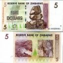 *5 Dolárov Zimbabwe 2007, P66 UNC