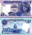 *1 Ringgit Malajzia 1989, P27b UNC