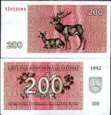 *200 Talonas Litva 1992, P43 UNC *200 Talonas Litva 1992, P43 UNC