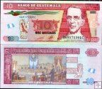 *10 Quetzales Guatemala 2012-15, P123 UNC