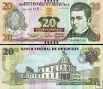 *20 Lempiras Honduras 2012-2022, P100 UNC