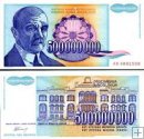 *500 000 000 Dinara Jugoslávie 1993, P134 UNC