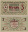 *3 Rubli Lotyšsko 1919, R2 AU *3 Rubli Lotyšsko 1919, R2 AU