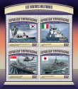 Stredoafrická republika Miniatúrny hárok 2017 MNH Vojenské lode