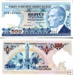 *500 Lír Turecko 1984-2002, P195 UNC